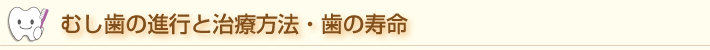 むし歯の進行と治療方法・歯の寿命